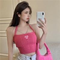 ราคา P 065 เสื้อกล้าม เสื้อสายเดี่ยวไหมพรม ดีเทลแต่งสายโซ่ห้อยคอ สีน่ารักมาก (16312362948)