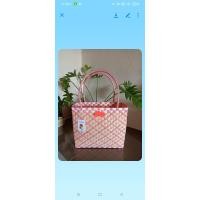 ราคา กระเป๋าสานลายดอกไม้ปากเหล็กเก๋ๆ (21144646959)