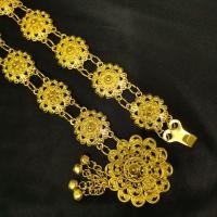 ราคา เข็มขัดทองโบราณสำหรับผู้หญิงไทย ยาว 40 นิ้ว โหมดหัวเข็มขัดสามารถปรับความยาวได้หลากหลาย เข็มขัดนาค วัสดุโลหะ เข้ากับชุด (21615574822)