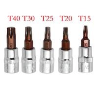 ราคา Toolstar 5ชิ้นหัวไขควง Torx 1 4ก้านหกเหลี่ยมไดรฟ์ซ็อกเก็ต T15 T25 T40 T30 T20 (21476516264)