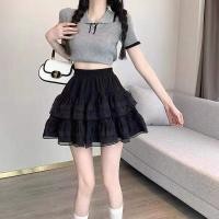 ราคา กระโปรงสั้น แต่งลูกไม้น่ารักๆ เป็นชั้น สีขาว สีดำ สำหรับผู้หญิงY2k สไตล์เกาหลี แฟชั่น (21454494858)