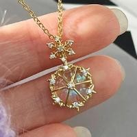 ราคา 1ชิ้นจี้ทองแดงชุบทองปลาโลมาลมเย็นหรูหราพร้อมสร้อยคอกระดูกไหปลาร้าสแตนเลสโซ่ (21431379048)