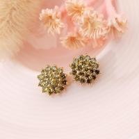 ราคา พร้อมส่ง ต่างหูเพชรดอกพิกุล เพชรหลายสี ต่างหูพลอยสวยๆ พลอยนพเก้า (10089755634)