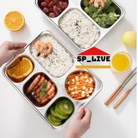 ราคา ถาดหลุมสแตนเลส ถาดหลุมใส่อาหาร ถาดหลุม 4หลุม 5หลุม พร้อมฝาปิด (7522763233)