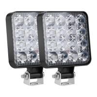 ราคา ไฟสปอร์ตไลท์รถยนต์ สปอร์ตไลท์ LED เหลี่ยม 4 นิ้ว 16 เม็ด หนา 12 24V (21629076730)