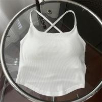 ราคา keu d พร้อมส่ง เสื้อสายเดี่ยว งานครอป สาวไขว้หลัง ผ้าเรย่อน สีพื้น (21419300685)