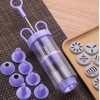 ราคา AM888 ชุดกระบอกกดแป้งคุ้กกี้ พร้อมหัวปั๊มลาย กระบอกบีบครีม พลาสติก แต่งหน้าเค้ก (20967673477)