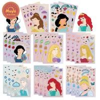 ราคา MUYA 8 Sheets Set Princess Stickers Make a Face Puzzle Stickers Waterproof Stickers DIY Craft for Kids (20399217277)