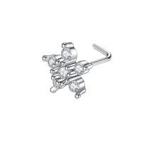 ราคา ZS ต่างหูจมูกทองแดง20G 1ชิ้นหมุดเจาะจมูกรูปตัว L ทำจากสเตนเลสสตีลลายผีเสื้อดอกไม้พลอยเพทายทรงลูกบาศก์เครื่องประดับแบบเจาะแฟชั่น (11968206352)