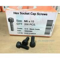 ราคา สกรูน็อตหัวจมดำเบอร์ 10 ขนาด M6x15mm ราคาต่อแพ็คจำนวน 50 ตัว ขนาด M6x15mm เกลียว 1 0mm Grade 12 9 Black Oxide BSF สกรูน็อตหัวจมดำหกเหลี่ยม เกรดแข็ง 12 9 แข็งแรงได้มาตรฐาน (9991755722)