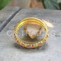 ราคา กำไลแฟชั่นกำไล กำไลข้อมือ กำไลปั้ม ลายชุบเงิน รมดำ ลงยา ประดับพลอย ขนาด 16 cm แนววินเทจ (19335973673)