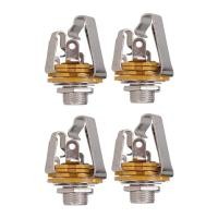 ราคา 4Pcs 1 4 inch 6 35Mm Stereo Input Jack Plug Socket for Electric Guitar Bass Guitar Pickup Output Jack Guitar Parts (20095702422)
