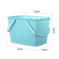 ราคา ตะกร้า ทรงสี่เหลี่ยม แบบมีหูหิ้ว ตะกร้าเก็บของ ตะกร้าอาบน้ำ ตะกร้าเก็บอุปกรณ์ ตะกร้าใส่ขวด ตะกร้าผ้า มีรูระบายน้ำ (21331405326)
