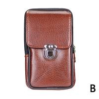 ราคา Mens Waist Bag PU Vertical Cycling Bag Mobile Phone Outdoor กระเป๋าคาดเอวผู้ชาย Waist Bag Bag Sports X2B5 (21371236355)
