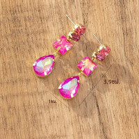 ราคา ต่างหูรูปหยดน้ำหินคริสตัล AB สีชมพูสำหรับผู้หญิงต่างหูหินแก้วทรงหยดน้ำสี่เหลี่ยมยาวสำหรับผู้หญิงเครื่องประดับ Anting berlian imitasi (21567443015)