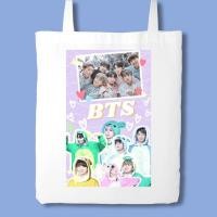 ราคา กระเป๋าผ้าแคนวาส กระเป๋าผ้าลายBTS บังทัน V 1 กระเป๋าสะพายข้างลายน่ารักสไตล์เกาหลี ถุงผ้า (14749145609)