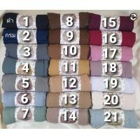 ราคา ฮิญาบ วิสคอสอาหรับ ผ้ายับๆ สีพื้น พันยาว พันเอง ขนาด 180 x 95 cm (18494796578)