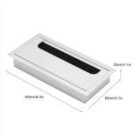 ราคา ช่องร้อยสายไฟ ช่องร้อยจัดเก็บสายไฟ พร้อมแผงกันฝุ่น หน้าโต๊ะ โต๊ะทำงาน โต๊ะคอม แบบเหลี่ยม สีเงิน 1 ชิ้น (20882248766)