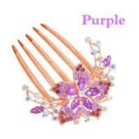 ราคา หวีผมดอกไม้ หวีเสียบผม ปิ่นปักผม หวีสับผมติดแน่น Exquisite Colorful Flowers Rhinestone Hairpins (21531495279)