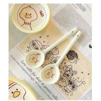 ราคา ถ้วยเซรามิค กระเบื้อง 100 ลายน้องเป็ดสีเหลือง ชาม ช้อน เข้าไมโครเวฟได้ (21086182731)