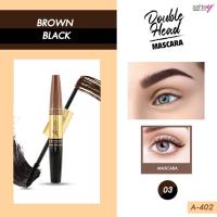 ราคา A 402 ASHLEY DOUBLE HEAD MASCARA EYEBROW MASCARA แอชลี่ย์ มาสคาร่า มาสคาร่าคิ้ว 2 หัว ขนตายาว 5 เท่า (16703717362)