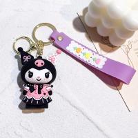 ราคา Anime Sanrio Kitty Figures Keychain Kuromi My Melody Action Figural Model PVC Key Ring Cinnamoroll Figurine Birthday Gifts (21515585346)