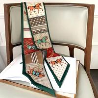 ราคา กระเป๋าผ้าไหมยาวผูกคอผ้าพันคอแบบบางผ้าพันคอมัดผมพิมพ์ลายม้าแบรนด์เนมผ้าพันคอสำหรับผู้หญิงใหม่2024ฤดูใบไม้ผลิ (21528910844)