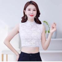 ราคา Laz Nigori เสื้อกล้ามผู้หญิงแขนกุดคอเต่าครึ่งตัวเสื้อซับในเซ็กซี่ฤดูร้อนเสื้อกล้ามลูกไม้รัดรูปคอตั้งตาข่าย (21313272304)