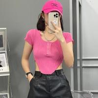 ราคา แขนสั้นสีทึบ เสื้อยืดครอปเเขนสั้น เสื้อยืดมินิครอป เสื้อครอปเเขนสั้น เสื้อครอปสายฝอ (19160996076)