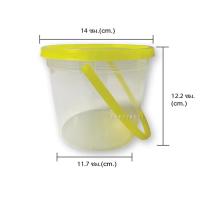 ราคา ถังน้ำพลาสติกใส กลม พร้อมฝาขนาด1300 มล ชุด 5 ใบ และ 10 ใบ ถังพลาสติก ถังน้ำแข็ง ถังใส่โค้ก ถังใส่น้ำดื่ม ถังพลาสติกมีหูหิ้ว (9846439332)