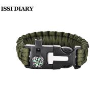 ราคา ISSI Diary กลางแจ้ง 5 in 1 สร้อยข้อมือฉุกเฉินมัลติฟังก์ชั่น Paracord สร้อยข้อมือการอยู่รอดเข็มทิศหินเหล็กไฟมีดอยู่รอดนกหวีด (19293680135)