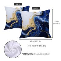 ราคา ปลอกหมอนอิงลายหินอ่อนสองด้านขนาด45X45ซม หมอนอิงลายหินอ่อนสีฟ้าครามเรขาคณิตปลอกหมอนผิวพีชแบบตกแต่งโซฟาทันสมัย (20935872737)
