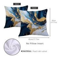 ราคา ปลอกหมอนอิงลายหินอ่อนสองด้านขนาด45X45ซม หมอนอิงลายหินอ่อนสีฟ้าครามเรขาคณิตปลอกหมอนผิวพีชแบบตกแต่งโซฟาทันสมัย (20935872740)