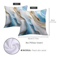 ราคา ปลอกหมอนอิงลายหินอ่อนสองด้านขนาด45X45ซม หมอนอิงลายหินอ่อนสีฟ้าครามเรขาคณิตปลอกหมอนผิวพีชแบบตกแต่งโซฟาทันสมัย (20935872727)