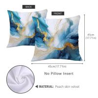 ราคา ปลอกหมอนอิงลายหินอ่อนสองด้านขนาด45X45ซม หมอนอิงลายหินอ่อนสีฟ้าครามเรขาคณิตปลอกหมอนผิวพีชแบบตกแต่งโซฟาทันสมัย (20935872733)