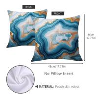 ราคา ปลอกหมอนอิงลายหินอ่อนสองด้านขนาด45X45ซม หมอนอิงลายหินอ่อนสีฟ้าครามเรขาคณิตปลอกหมอนผิวพีชแบบตกแต่งโซฟาทันสมัย (20935872729)