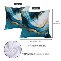 ราคา ปลอกหมอนอิงลายหินอ่อนสองด้านขนาด45X45ซม หมอนอิงลายหินอ่อนสีฟ้าครามเรขาคณิตปลอกหมอนผิวพีชแบบตกแต่งโซฟาทันสมัย (20935872732)