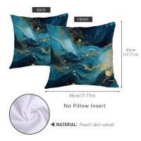 ราคา ปลอกหมอนอิงลายหินอ่อนสองด้านขนาด45X45ซม หมอนอิงลายหินอ่อนสีฟ้าครามเรขาคณิตปลอกหมอนผิวพีชแบบตกแต่งโซฟาทันสมัย (20935872731)