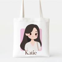 ราคา Ambag Tote Bag กระเป๋าผ้าแคนวาส พิมพ์ลายน่ารัก สไตล์เกาหลี กระเป๋าสะพายไหล่ (21345091333)