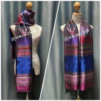 ราคา ผ้าคลุมไหล่ ผ้าพันคอผ้าไหมเทียมลายช้างมีหลายสี (19701956636)