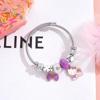 ราคา XiaoboACC กำไลข้อมือสแตนเลสสีเงินรูปตัวการ์ตูนแมวเครื่องประดับกำไลข้อมือลูกปัดสวยงามแฟชั่นสำหรับผู้หญิง (19515011612)
