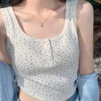 ราคา เสื้อกั๊กฤดูร้อน เสื้อกล้ามครอปสั้น เสื้อกล้าม เสื้อวินเทจ เสื้อเอวลอย เสื้อลายวินเทจ (19594997218)