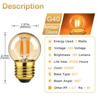 ราคา หลอดไฟไฟ Led E27 G40แบบย้อนยุคหลอดไฟ LED 1W 2W 3W ไส้หลอดไฟ Led สีขาวอบอุ่น220V หรี่แสงได้หลอดไฟหลอดไฟประหยัดพลังงานสำหรับเปลี่ยนโคมระย้า (18787475848)