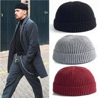 ราคา Mens Womens Slouchy Mini Fishermanหมวกบีนนี่ถักซี่โครงDockerหมวกกะโหลกศีรษะ (5658734209)