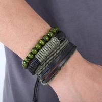 ราคา ชุดสร้อยข้อมือหนังหลายชั้นกำไลข้อมือส่วนบุคคลสายข้อมือถักย้อนยุคเรียบง่ายสไตล์พังค์สร้อยข้อมือหนัง (21528930075)