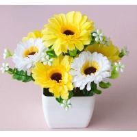 ราคา ดอกไม้ปลอม พร้อมกระถางสี่เหลี่ยม สูง13 15cm (21548829187)