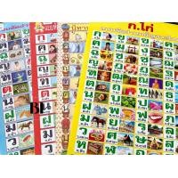 ราคา แบบหัดอ่าน ก ไก่ พยัญชนะไทย 1ชุดได้ 2 แผ่น โปสเตอร์พยัญชนะไทย สำหรับผู้เริ่มต้นเรียนภาษาไทย และเด็ก คละสี (19964109665)