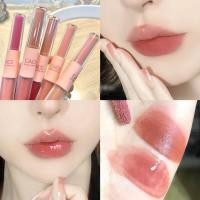 ราคา กันน้ำยาวนานลิปเคลือบริมฝีปากสี2in1ลิปกลอสกระจกลิปสติกเนื้อแมทเครื่องสำอางเกาหลี (20813150515)