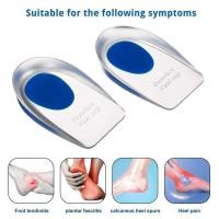 ราคา 1 คู่ แผ่นซิลิโคนรองส้นเท้า ถ้วยส้นเจล พังผืดฝ่าเท้าอักเสบ เม็ดมีด แผ่นรองพื้นเจลดูแลเท้า ป้องกันเท้ายืดหยุ่นสูงป้องกันการลื่นที่ดูดซับแรงกระแทกบรรเทาอาการปวด (14605084786)