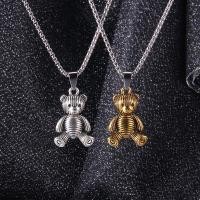 ราคา BAC สร้อยคอสแตนเลสรูปหมีน่ารักจี้อัลลอยรูปหมีสำหรับผู้ชายและผู้หญิง (10435210306)